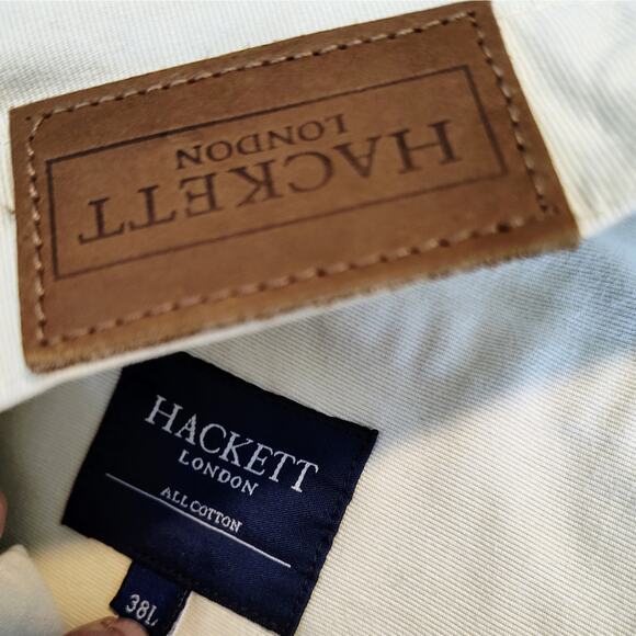 Hackett‎ London Jeans Straight Leg Cotton Button Fly Beige Men's Size 38L - Picture 3 of 7